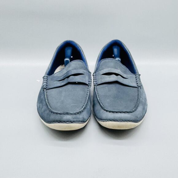 Cole Haan Shoes Mens 12 Blue Suede Loafers Grand OS Motogrand Casual Slip On - Picture 3 of 12